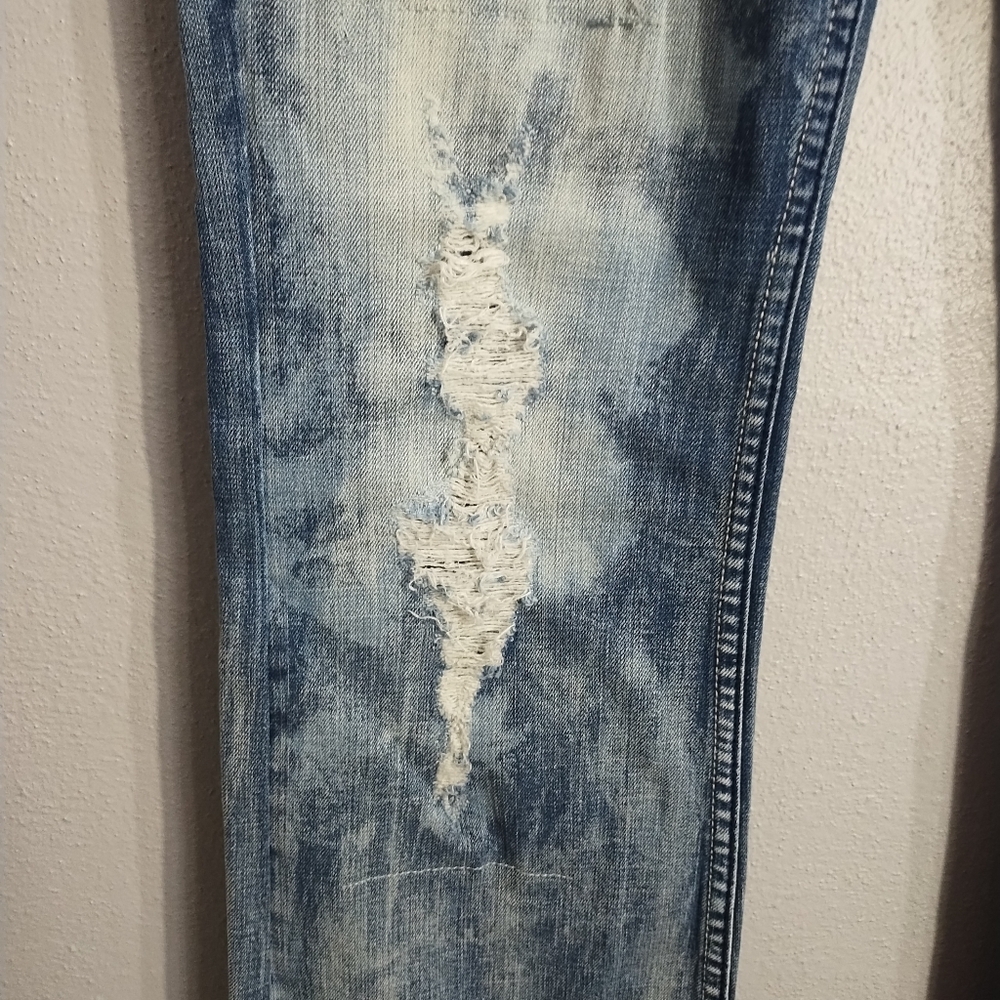 Rerock For Express Bleached Grunge Western Festival Rock Boho Bootcut Jeans 10‎ - Picture 6 of 10